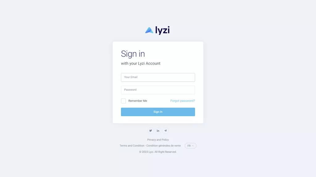 Connexion pour participer à l'ICO du projet Lyzi pour acheter des jetons $LYZI